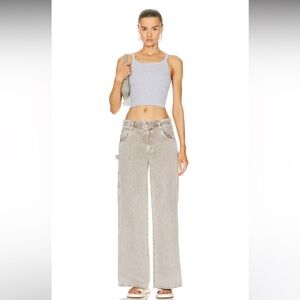 Agolde Magda Denim Carpenter Women's Drab Wash Wide-Leg Jeans